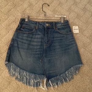 Free People fringe denim skirt
